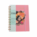 Pink and mint 2026-2027 spiral planner with Black woman floral artwork on white background