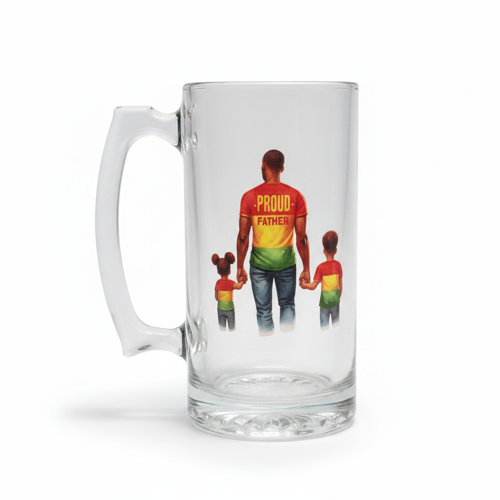 I Love My Dad Glass Mug - clean white background